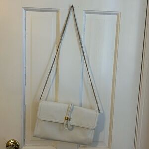 Elegant White Chain Strap Clutch